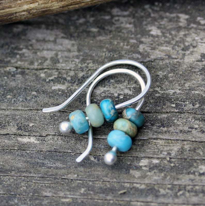 Yuna - Retro Turquoise Oorbellen
