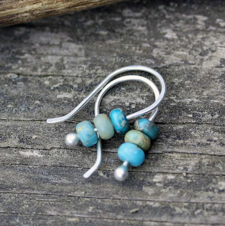 Yuna - Retro Turquoise Oorbellen