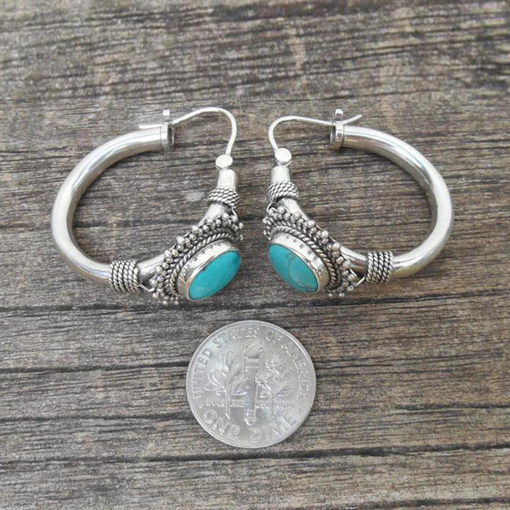 Elegante oorbellen van sterling zilver met turquoise