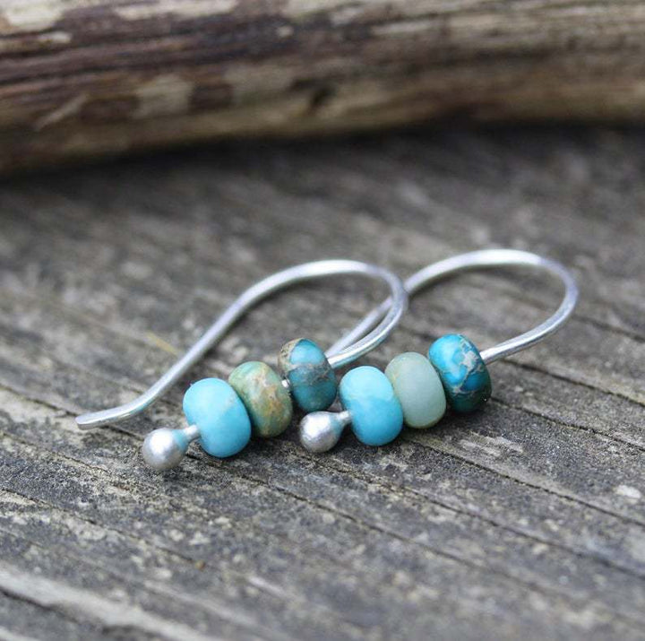 Yuna - Retro Turquoise Oorbellen