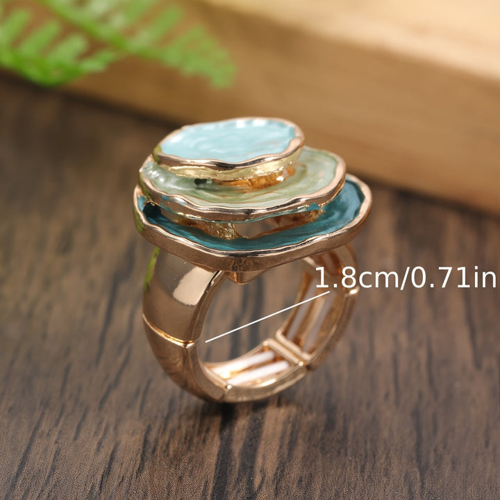 Boho drielaagse emaille ring