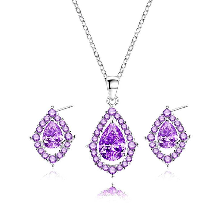 Nadine Amethist Ketting en Oorbellen