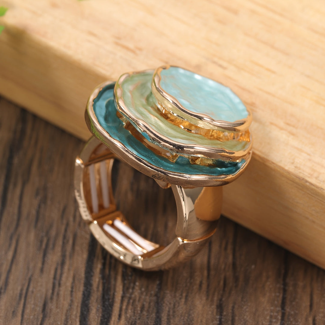 Boho drielaagse emaille ring