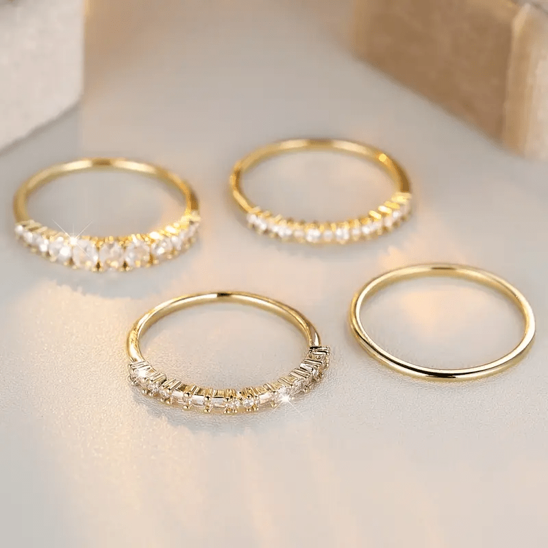 14k Gouden Zirkonia Stapelringen
