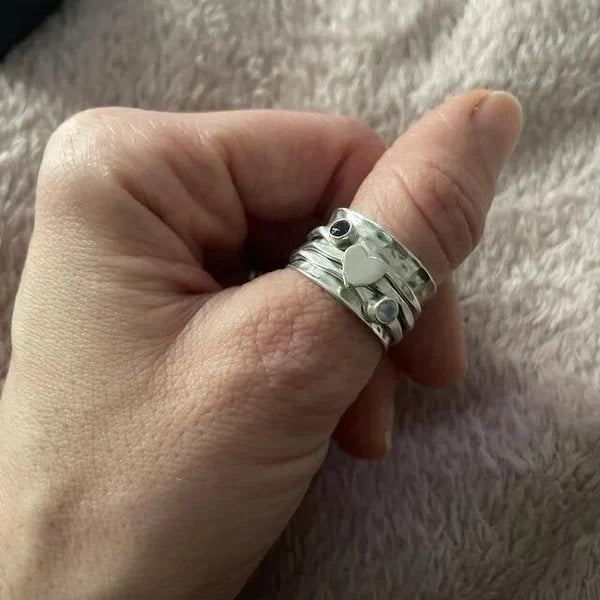 Handgemaakte Hart Spinner Ring