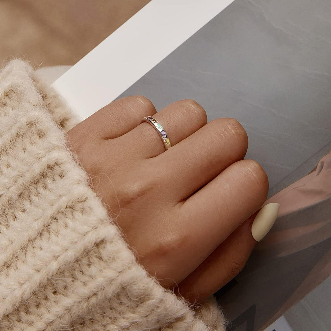 Sterling zilveren ring met pootafdruk.