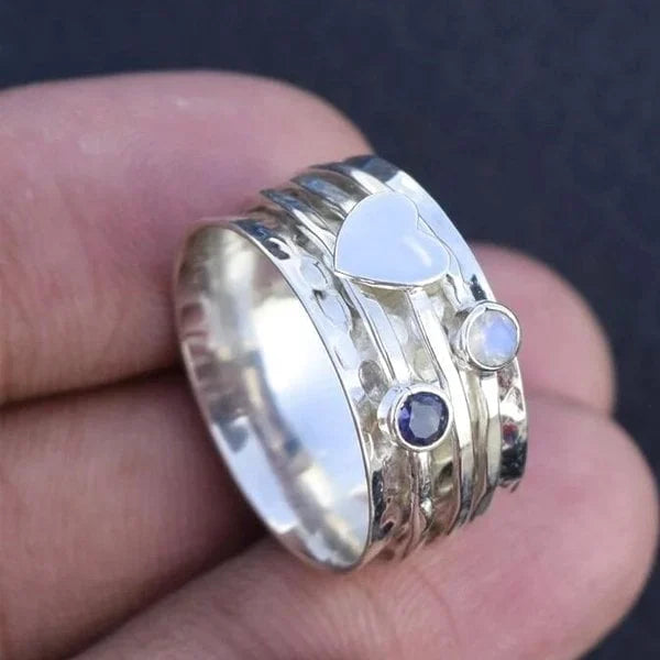 Handgemaakte Hart Spinner Ring