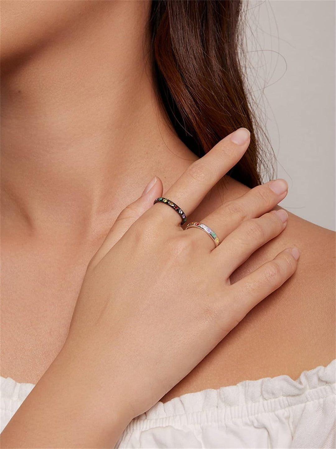 Sterling zilveren ring met pootafdruk.