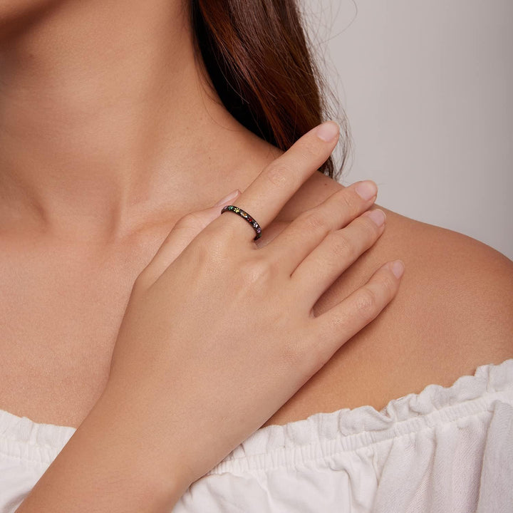 Sterling zilveren ring met pootafdruk.
