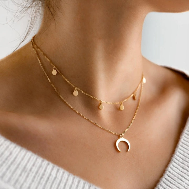 Maan Ketting in Goud