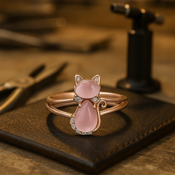 Roségouden kattenring