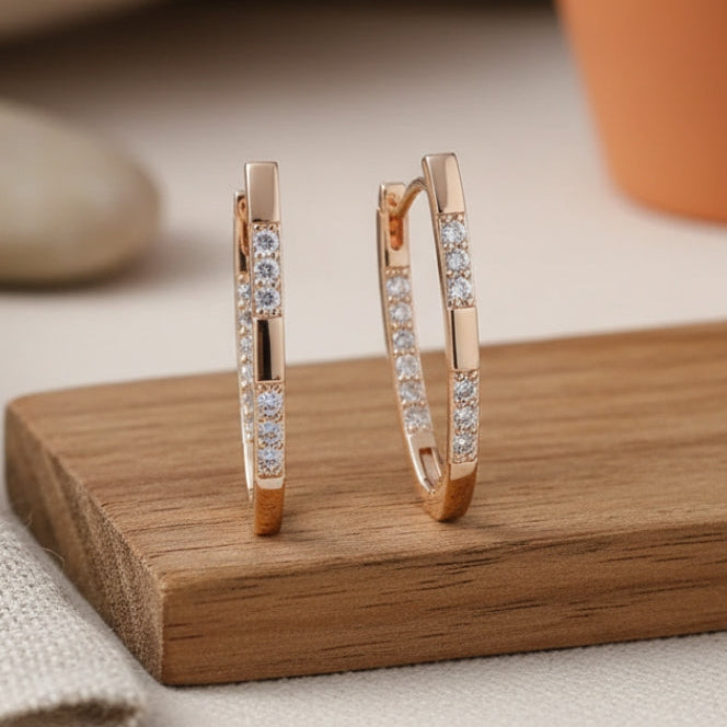 Elegante oorbellen van kubische zirkon in goud