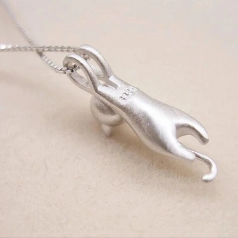 Speelse ketting met kittens van 925 zilver