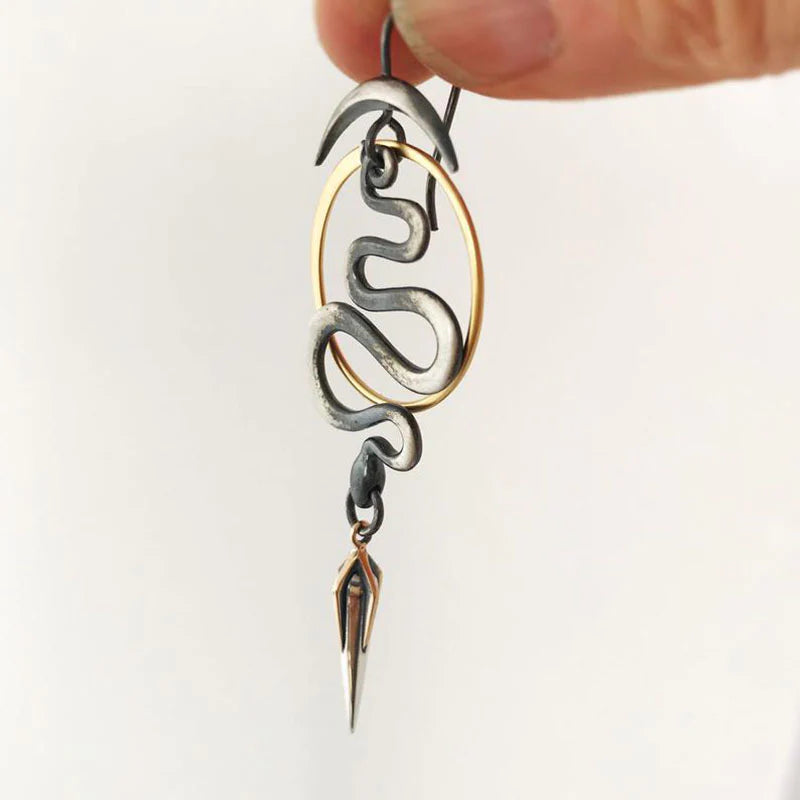 Irregulaire Geometrische Spiraal Oorbellen Serpentine