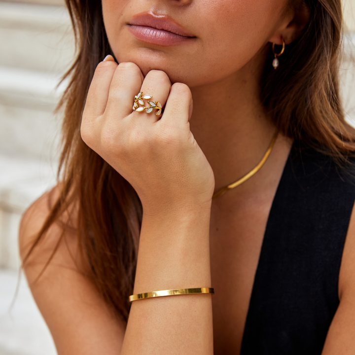 Serene - Ring met bladgoud