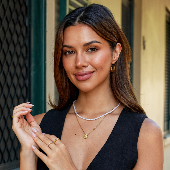 Collier met Gouden Rozenhanger