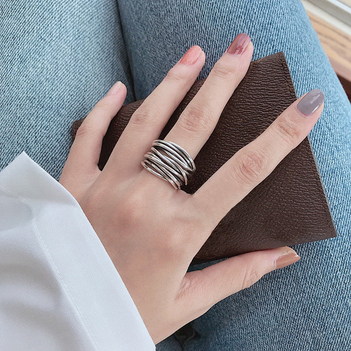 Verstelbare Laag 925 Sterling Zilveren Ring