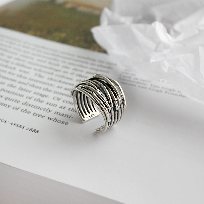 Verstelbare Laag 925 Sterling Zilveren Ring