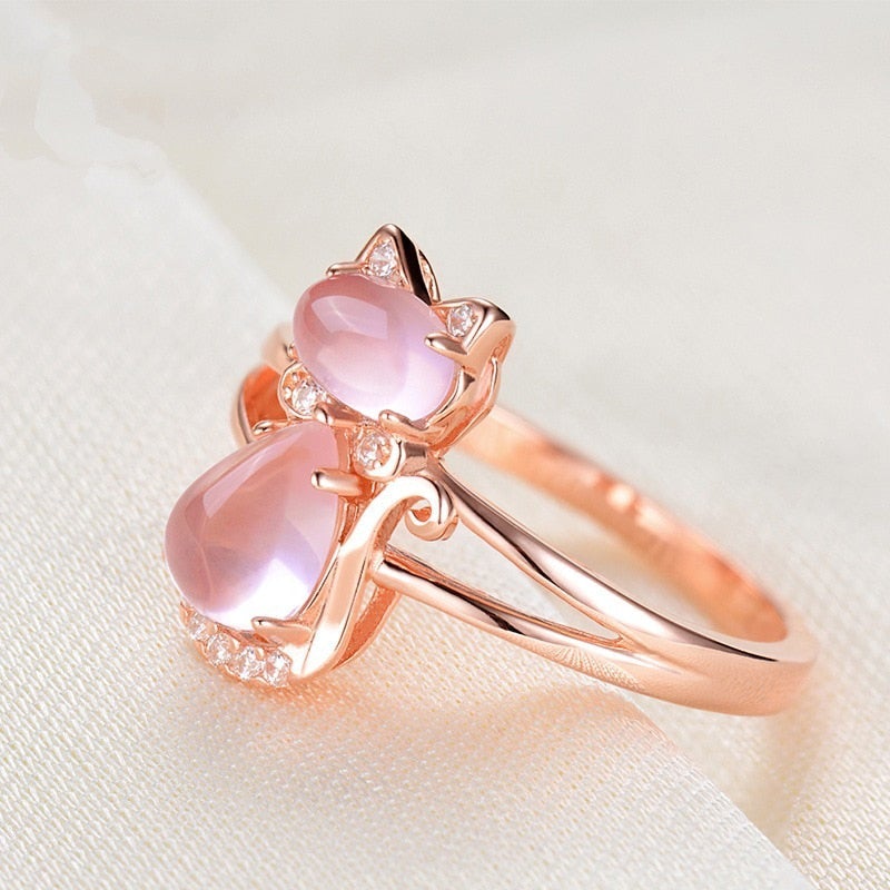 Roségouden kattenring