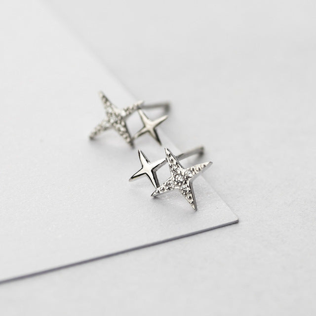 Sterren Stud Oorbellen met Zirkonia in Goud