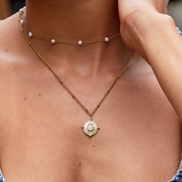 Vintage Monique Ketting met Steen