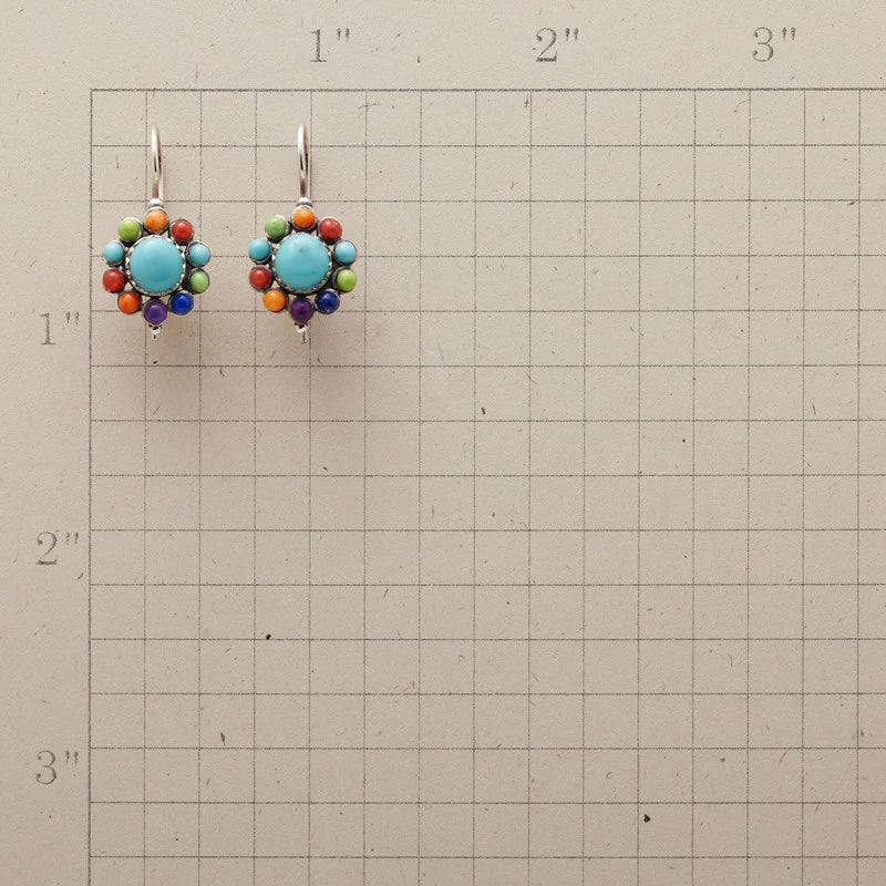 Multikleurige Turquoise Oorbellen