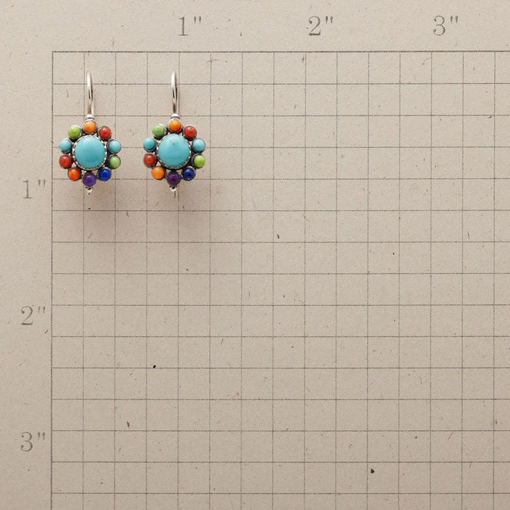 Multikleurige Turquoise Ronde Oorbellen