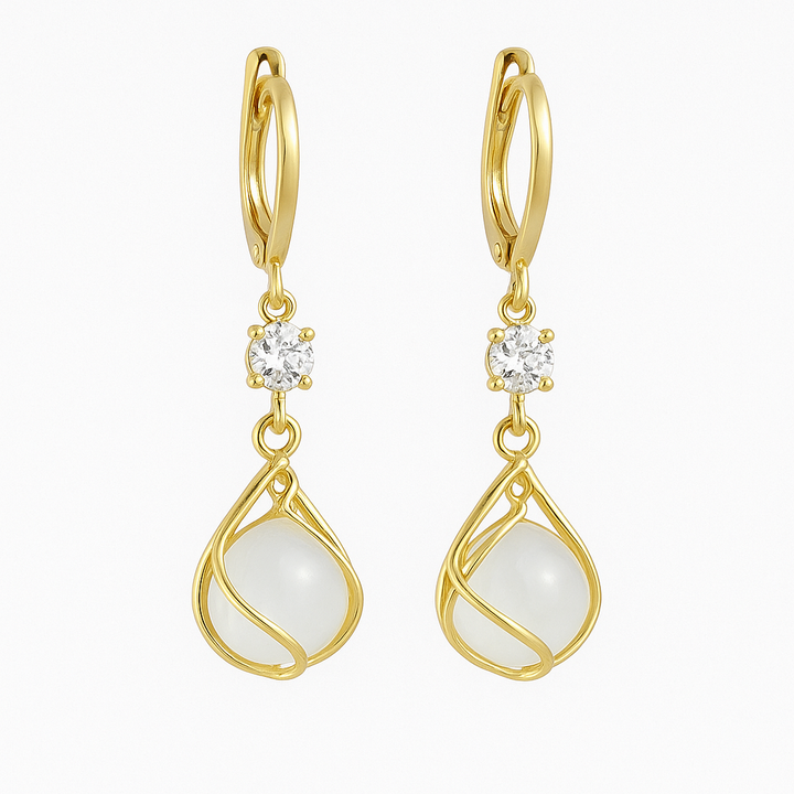 Retro Opal Dangle Oorbellen