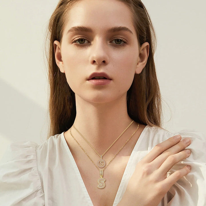Set van Kettingen met Initiaal in Moissanite