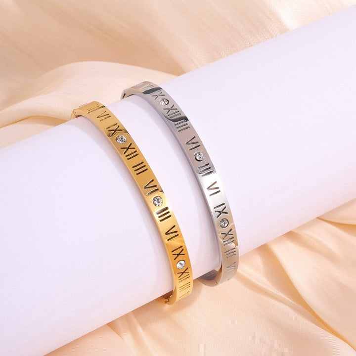 Romeinse Cijfer Titanium Armband