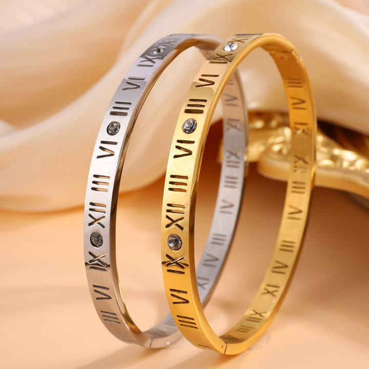Romeinse Cijfer Titanium Armband