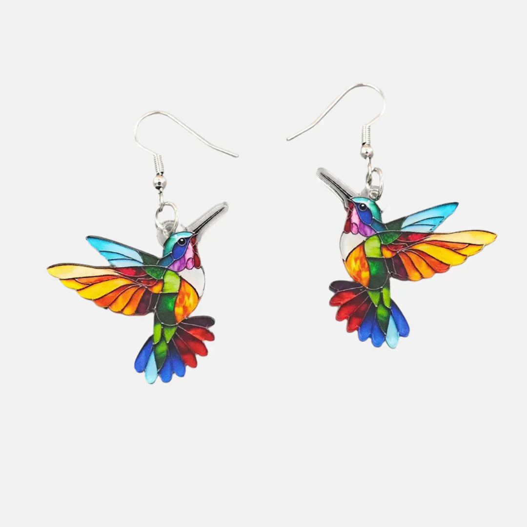 Acryl Kolibrie Dangle Oorbellen