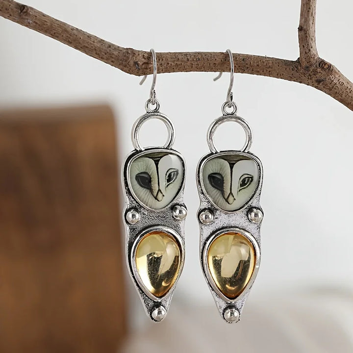 Boho Uil Dangle Oorbellen - Nikkelvrij voor Gevoelige Oren