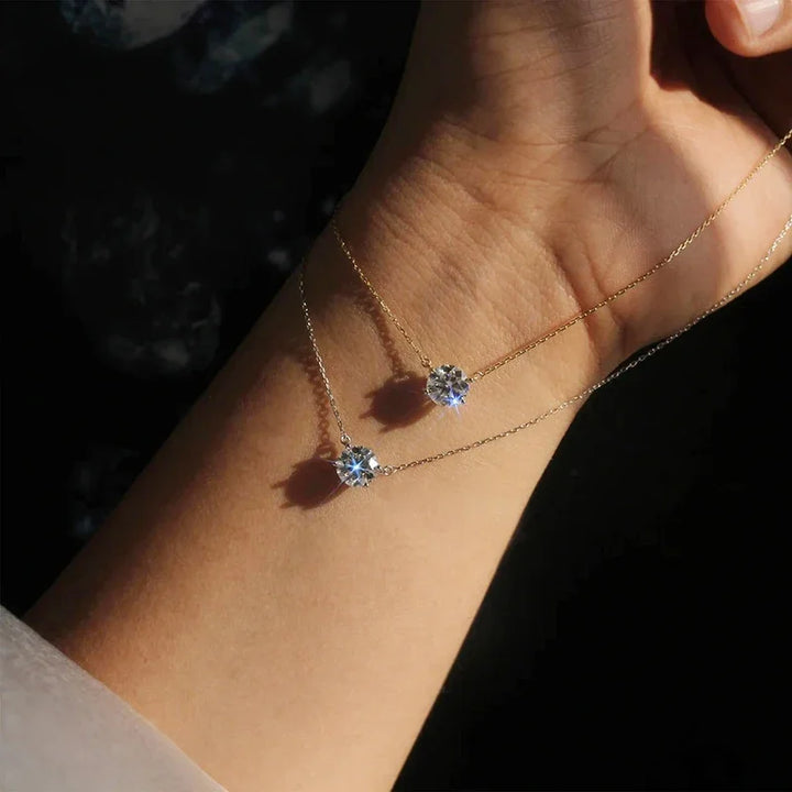 Elegante Solitair-halsketting met kristal