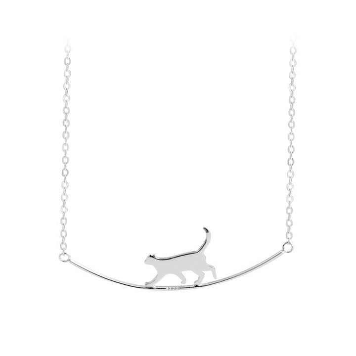 Klimmende Kat Hanger in Zilver