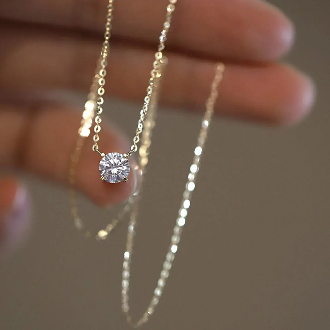 Gouden Vergulde Ketting met Zirconia