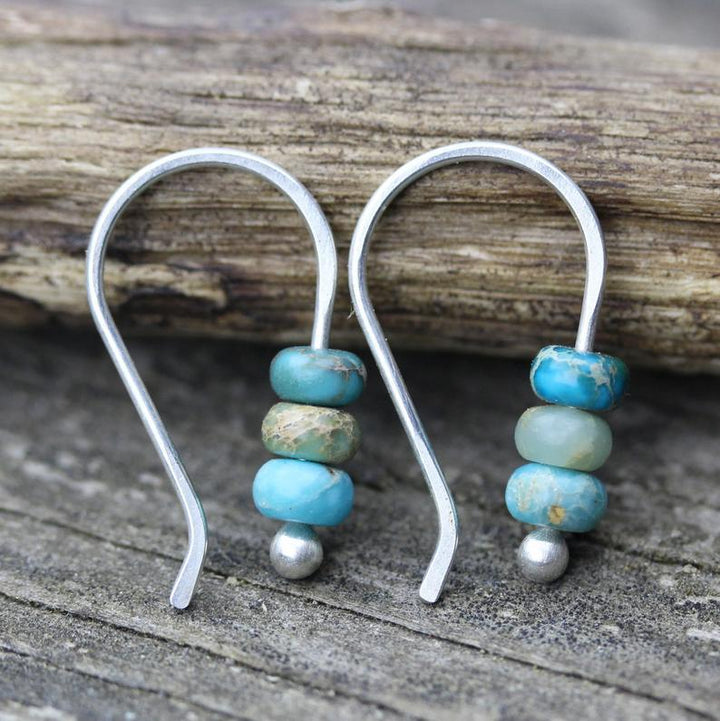 Yuna - Retro Turquoise Oorbellen