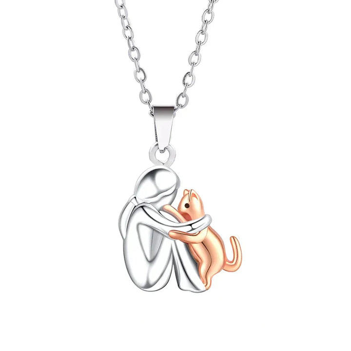 Knuffelkat hanger ketting