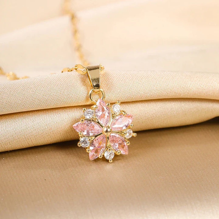 Romantische Roze Sakura Halsketting van RVS