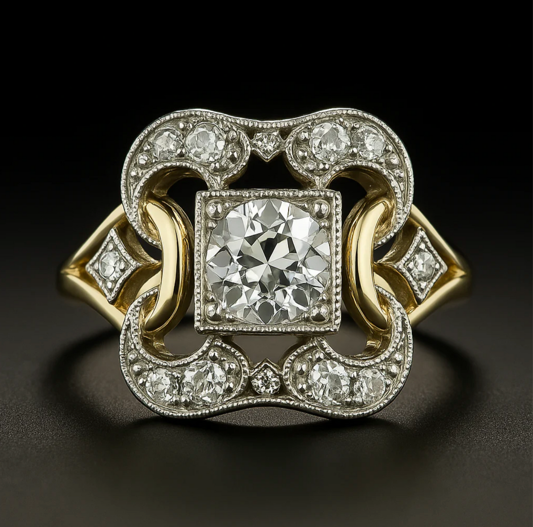 Vintage Zirconia Gouden Ring