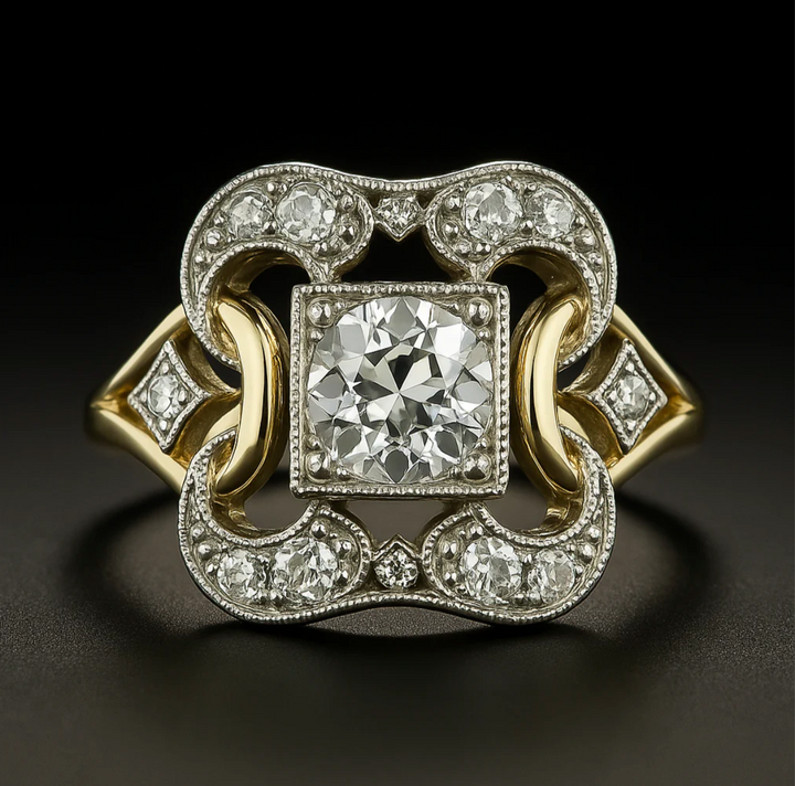 Vintage Zirconia Gouden Ring