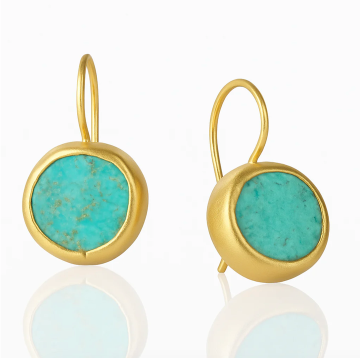 Gouden Oorbellen met Turquoise