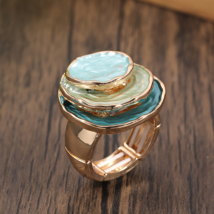 Boho drielaagse emaille ring