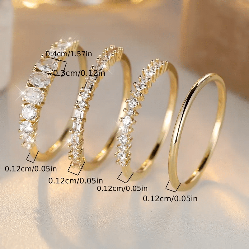 14k Gouden Zirkonia Stapelringen
