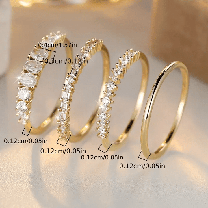 14k Gouden Zirkonia Stapelringen