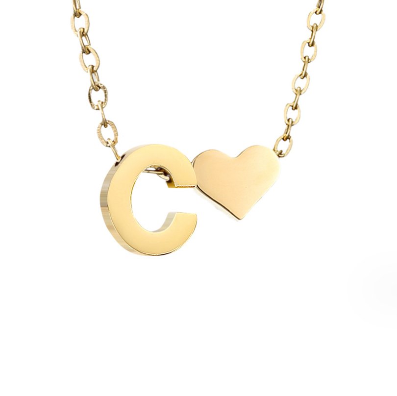 Tijdloze Initiële Ketting met Hart Hanger
