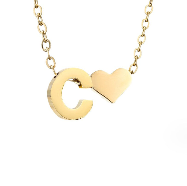 Tijdloze Initiële Ketting met Hart Hanger