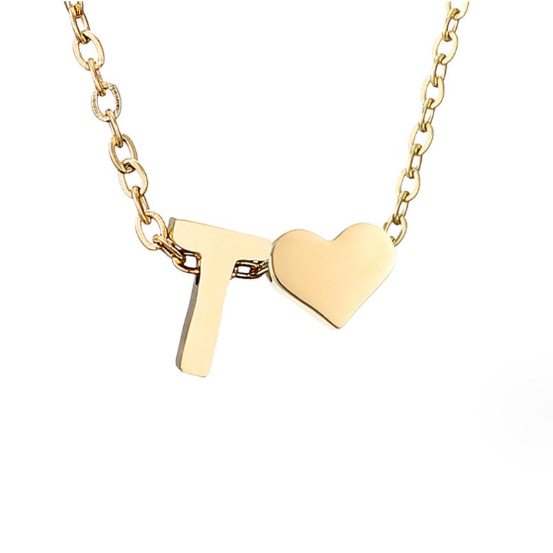 Tijdloze Initiële Ketting met Hart Hanger