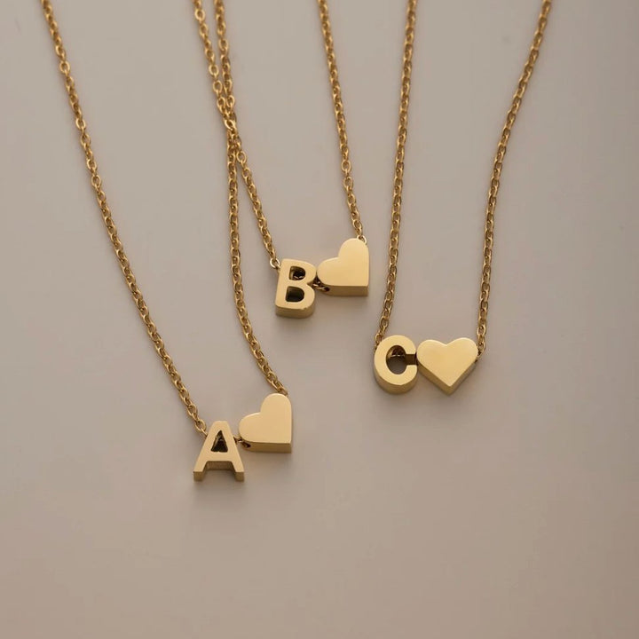 Tijdloze Initiële Ketting met Hart Hanger