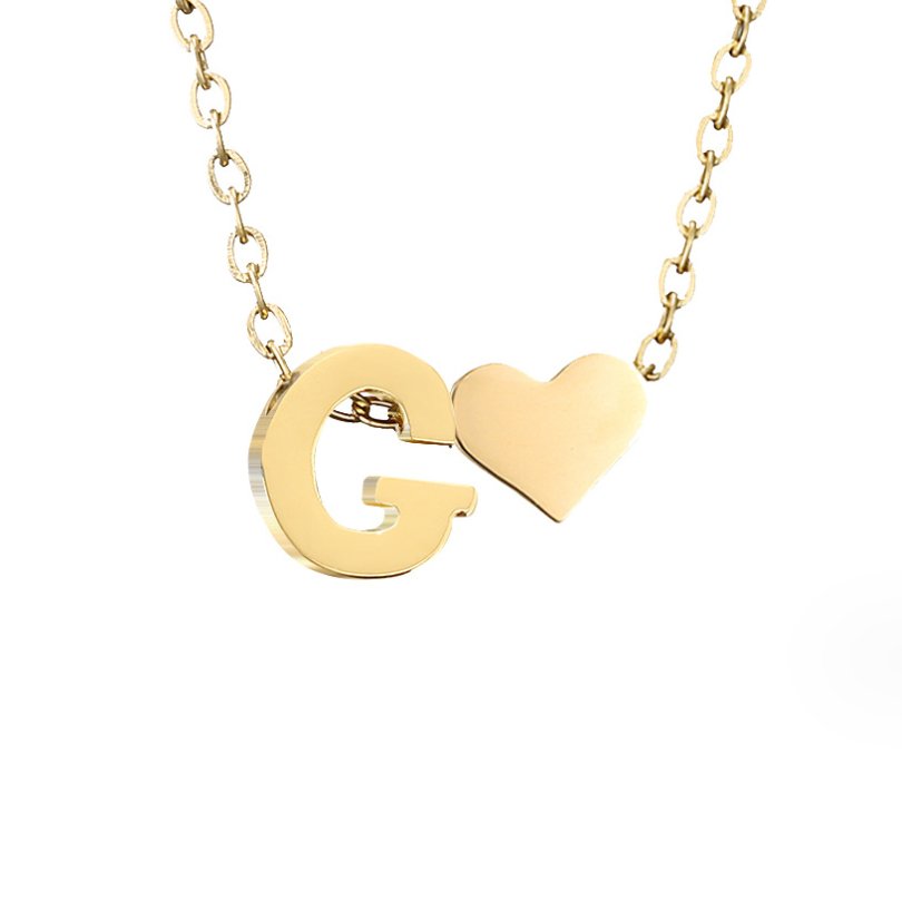 Tijdloze Initiële Ketting met Hart Hanger